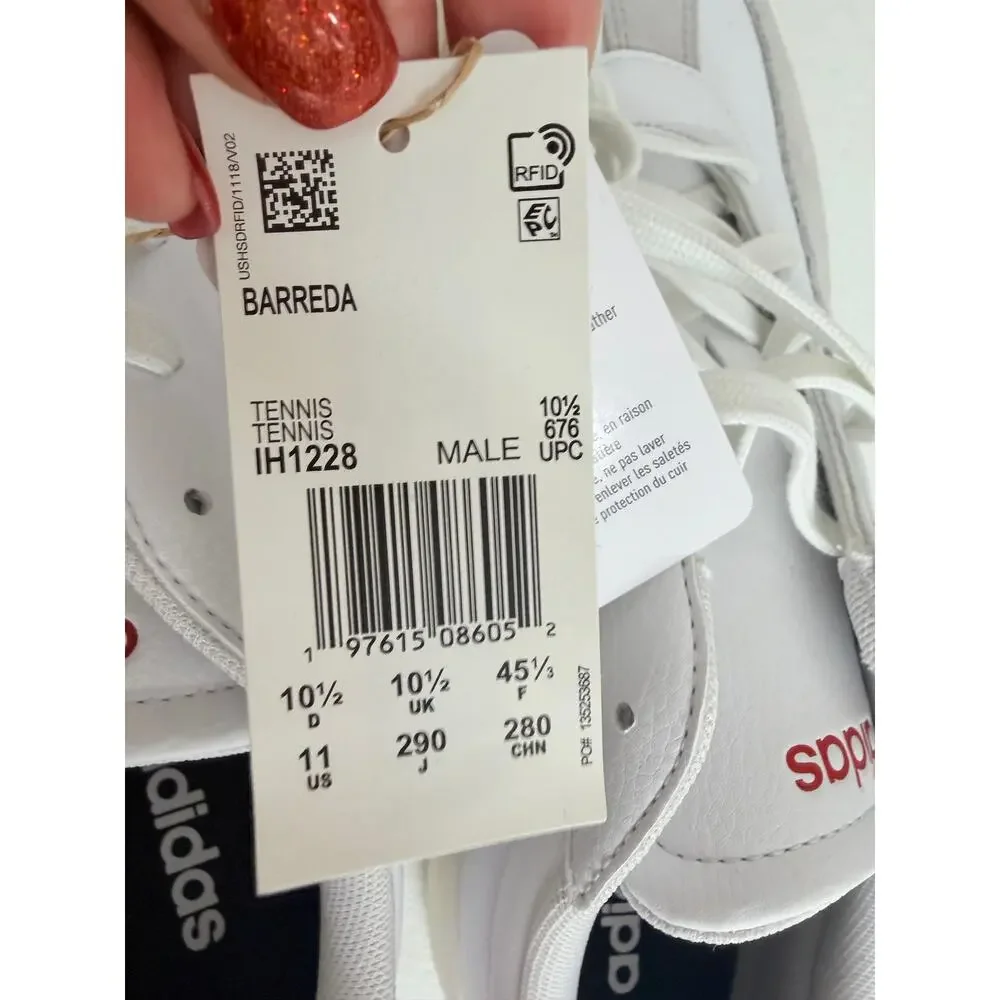 Adidas Barreda IH1228 White Navy Red Tennis Sneakers Men’s Size 11 NWT